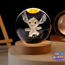 Luminária de Cristal 3D do Stitch