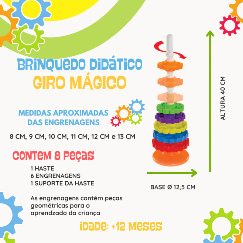 🌀 Giro Mágico Montessoriano – Brinquedo Didático
