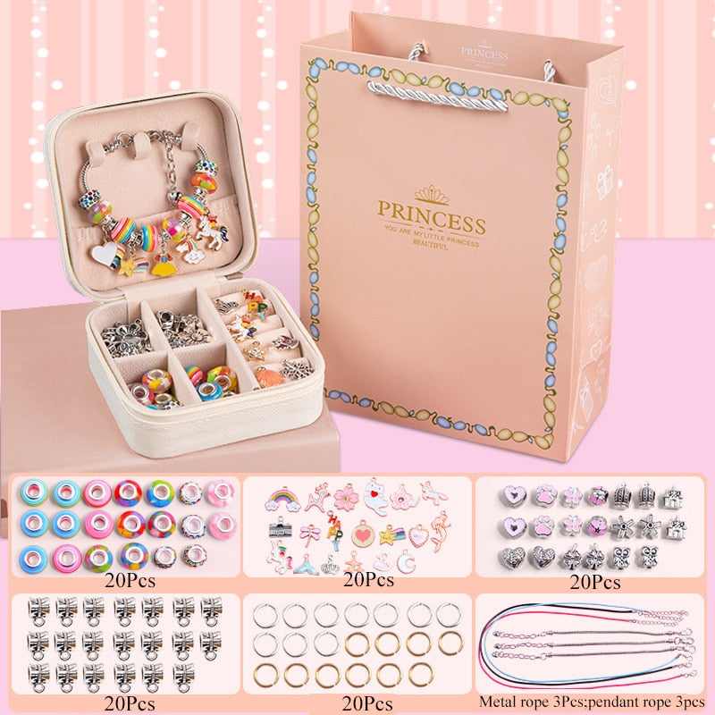 Kit Artesanal Infantil - Pulseiras + Porta Jóias de Brinde